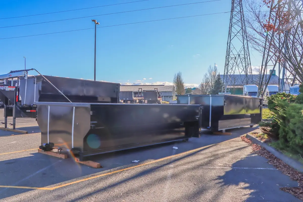 Roll-off dumpster ready for waste disposal at job site for 6 Yard Dumpster Rental in Medical Lake